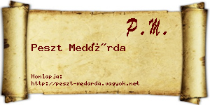 Peszt Medárda névjegykártya